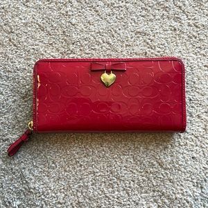 Coach Wallet - Red Patent Leather